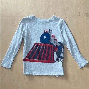 Old Navy Kids Train Graphic Long Sleeve Tee - Light Gray